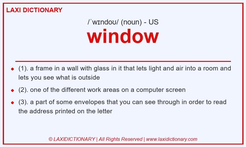 Definition window in American English