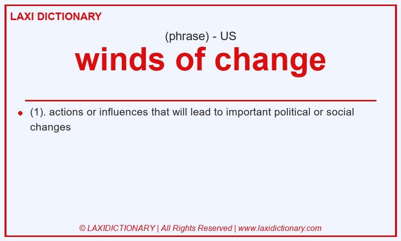 Definition winds of change in American English