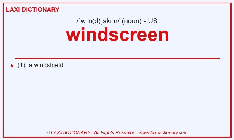 Definition windscreen in American English