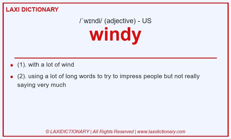 Definition windy in American English