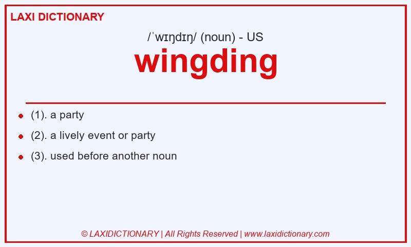 Definition wingding in American English