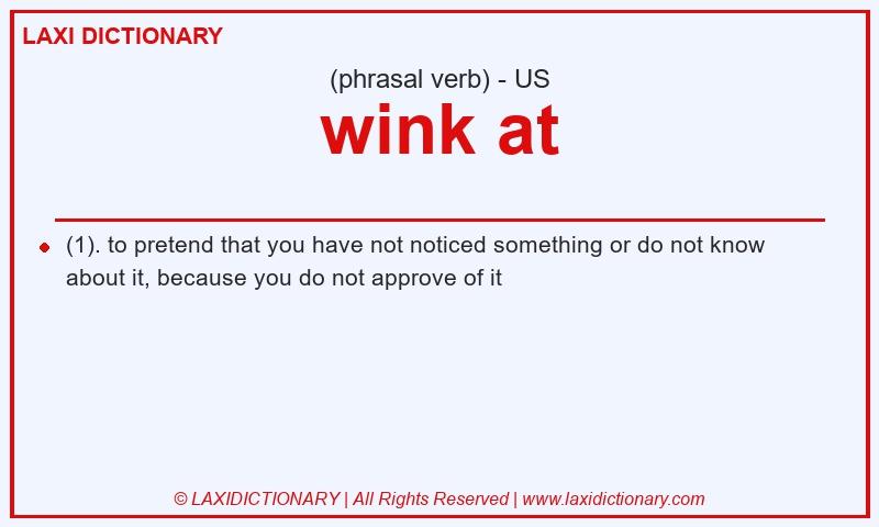 Definition wink at in American English