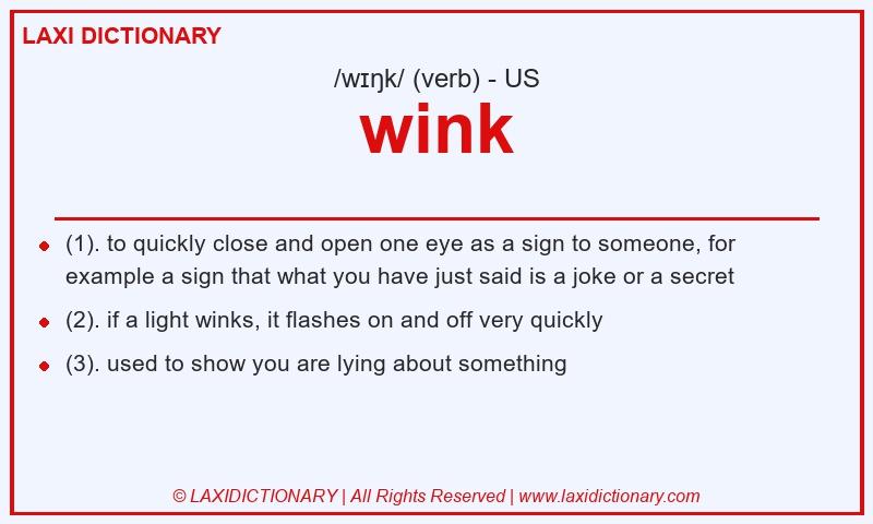 Definition wink in American English