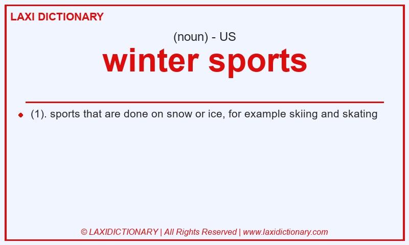 Definition winter sports in American English
