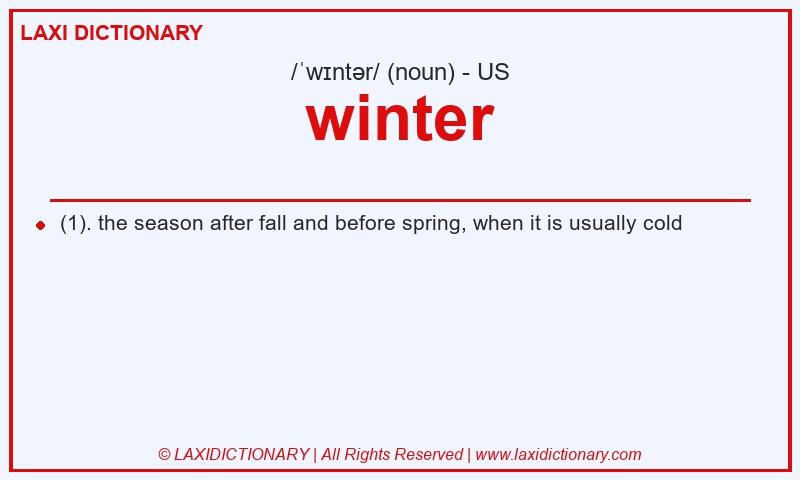 Definition winter in American English