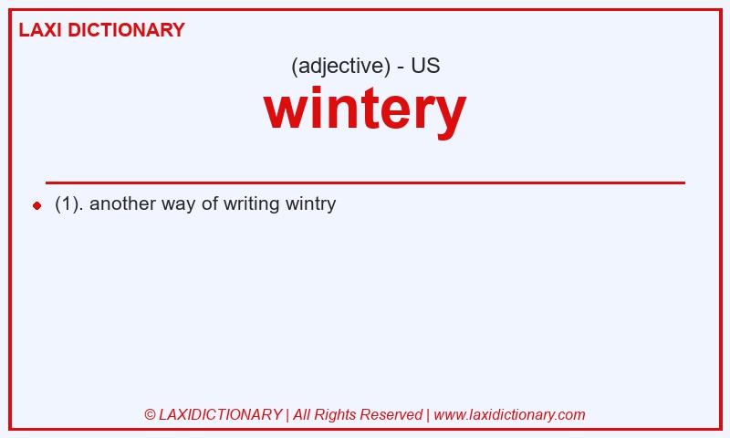 Definition wintery in American English