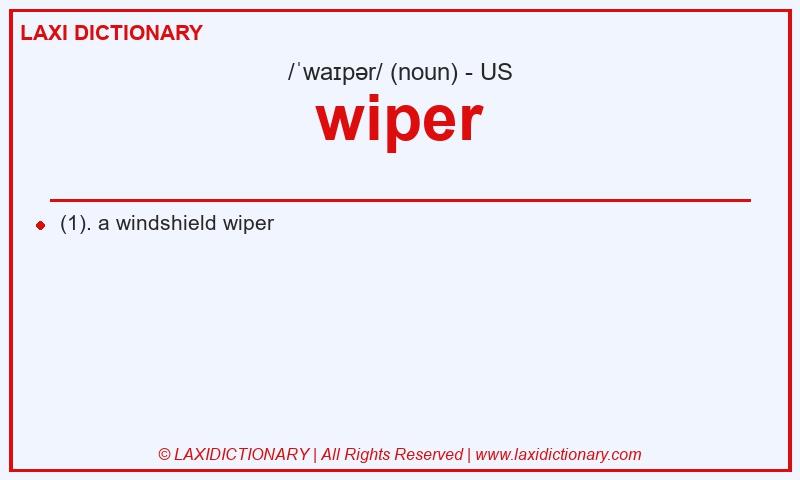 Definition wiper in American English