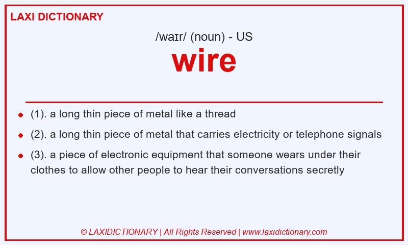 Definition wire in American English