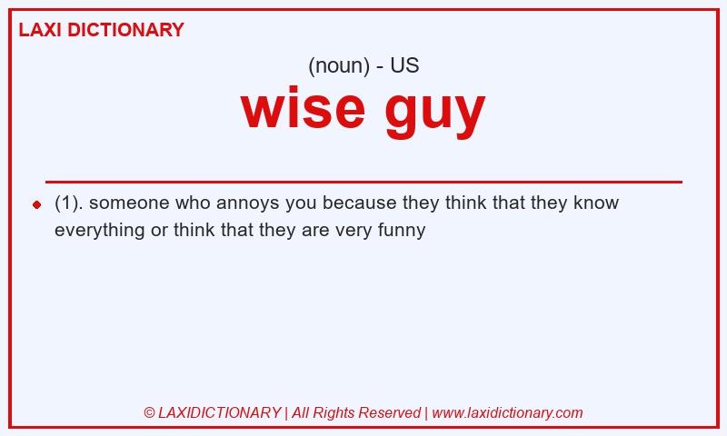 Definition wise guy in American English