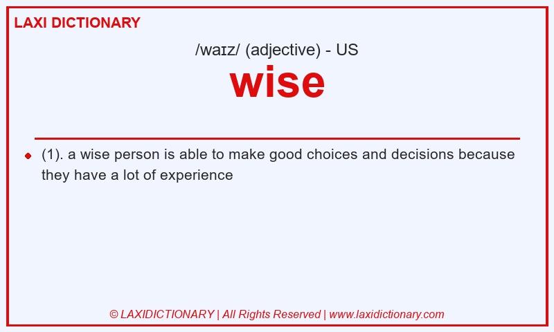 Definition wise in American English
