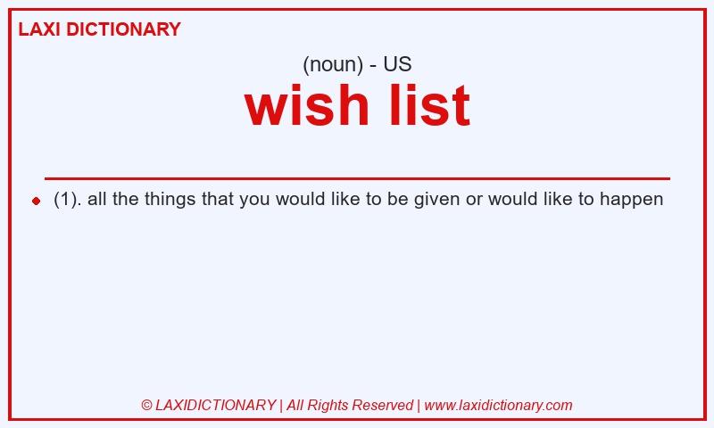Definition wish list in American English