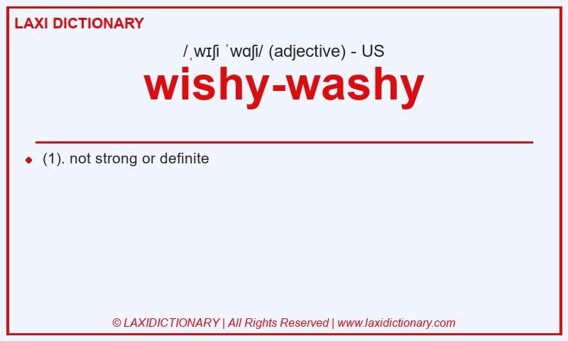 Definition wishy-washy in American English