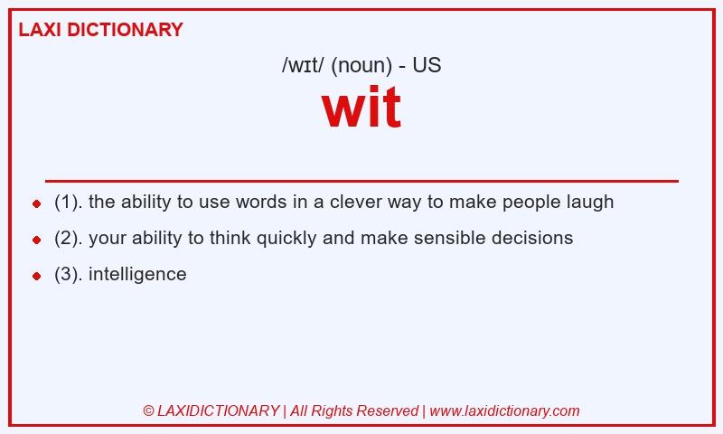 Definition wit in American English