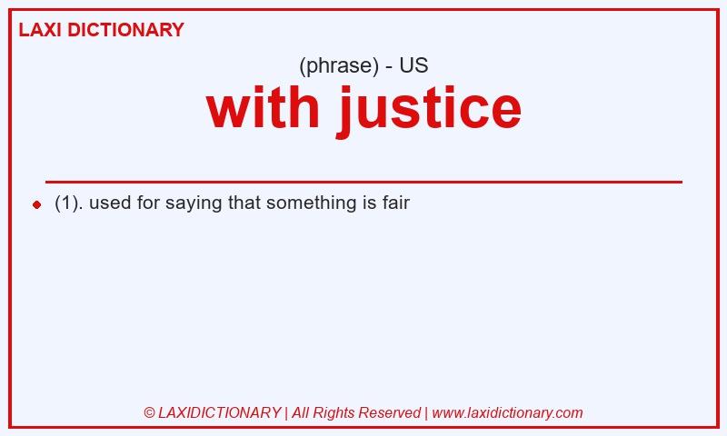 Definition with justice in American English