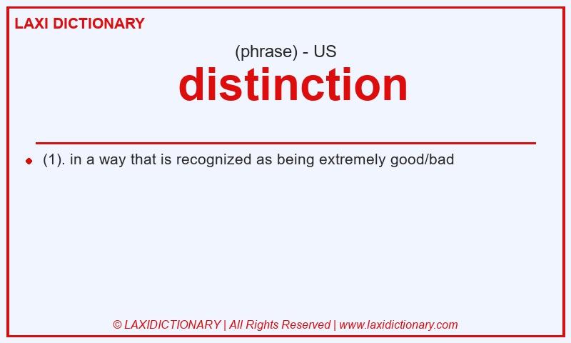 Definition distinction in American English