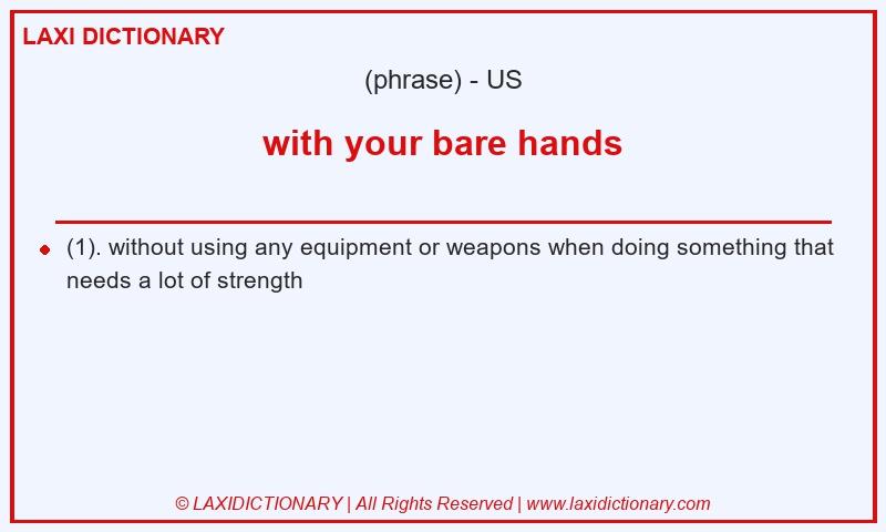 Definition with your bare hands in American English
