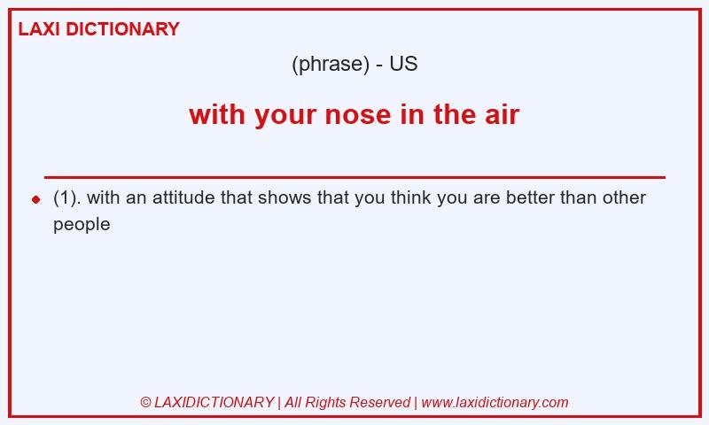 Definition with your nose in the air in American English