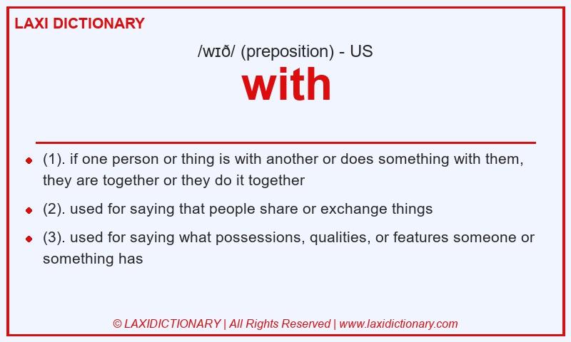 Definition with in American English
