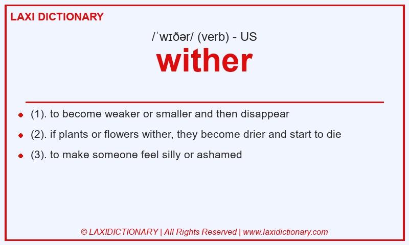 Definition wither in American English