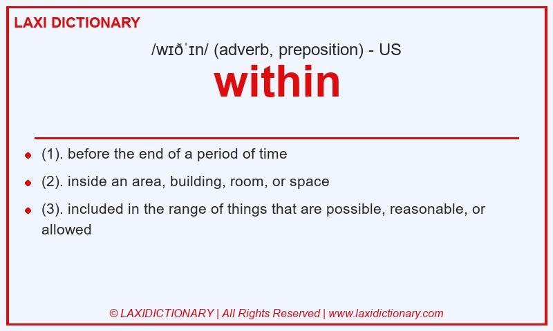 Definition within in American English