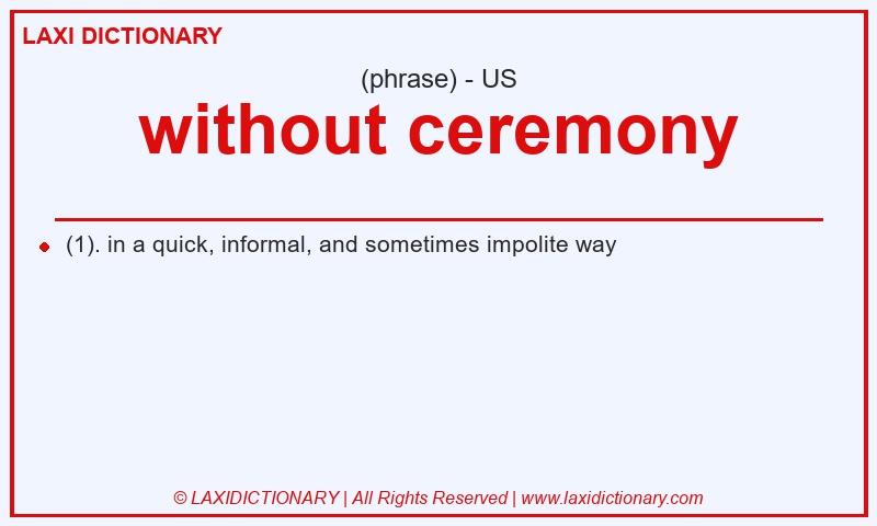 Definition without ceremony in American English