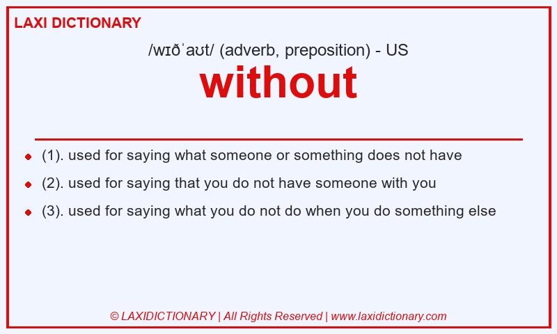 Definition without in American English