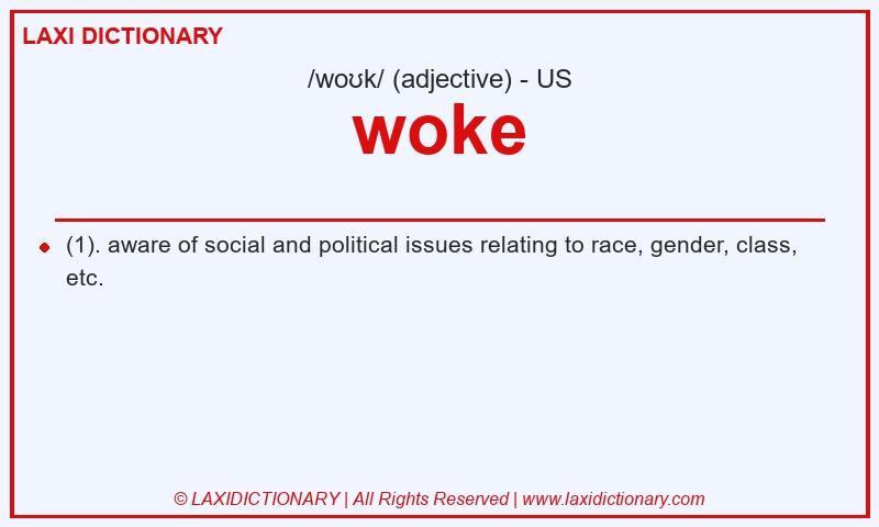 Definition woke in American English