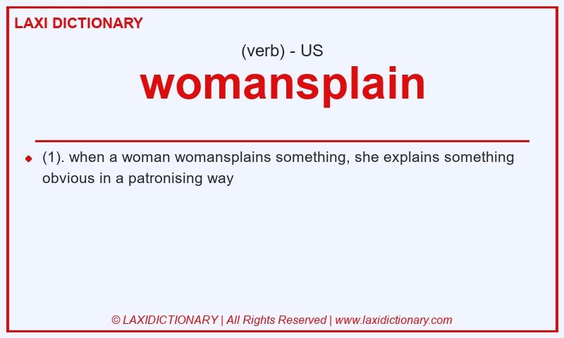 Definition womansplain in American English