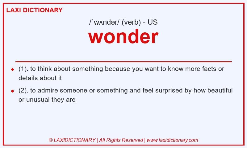 Definition wonder in American English