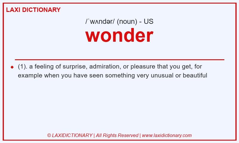 Definition wonder in American English