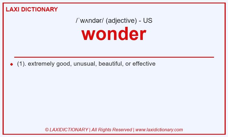 Definition wonder in American English