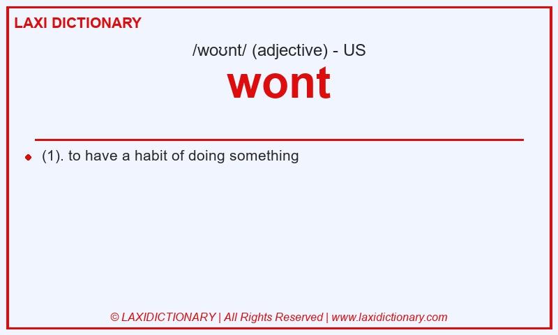 Definition wont in American English