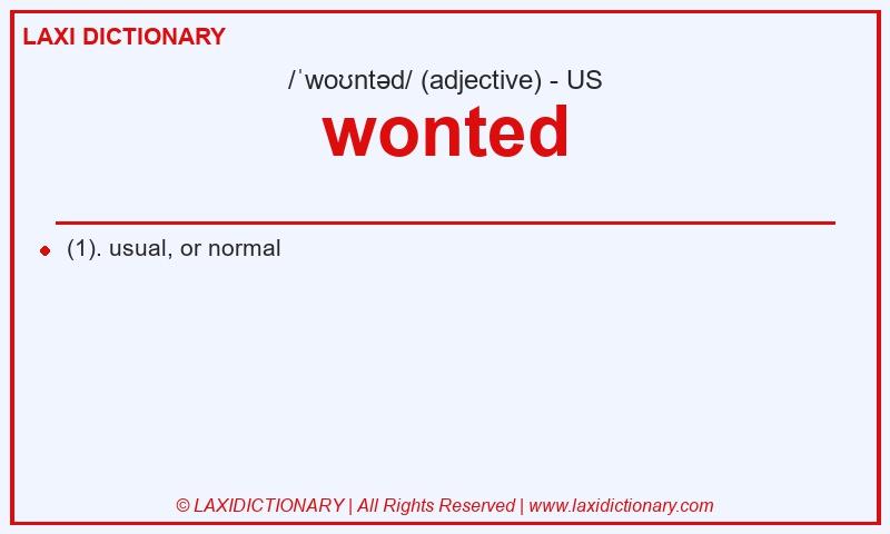 Definition wonted in American English