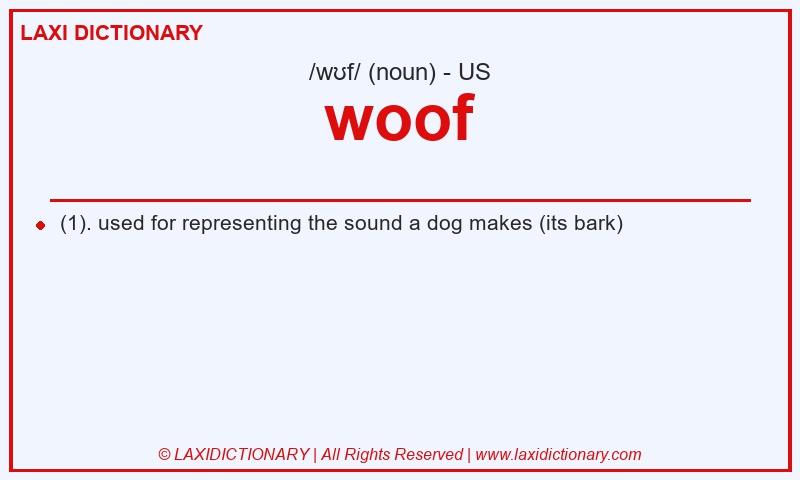 Definition woof in American English