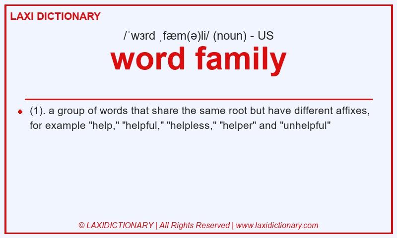 Definition word family in American English