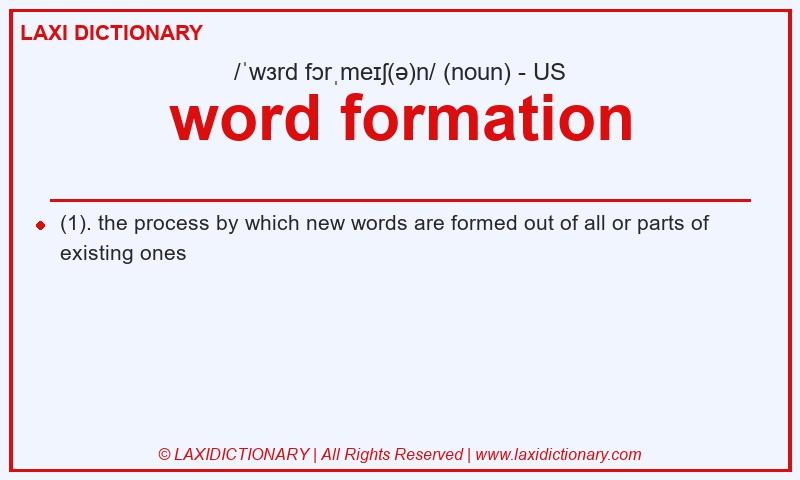 Definition word formation in American English