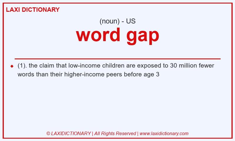 Definition word gap in American English