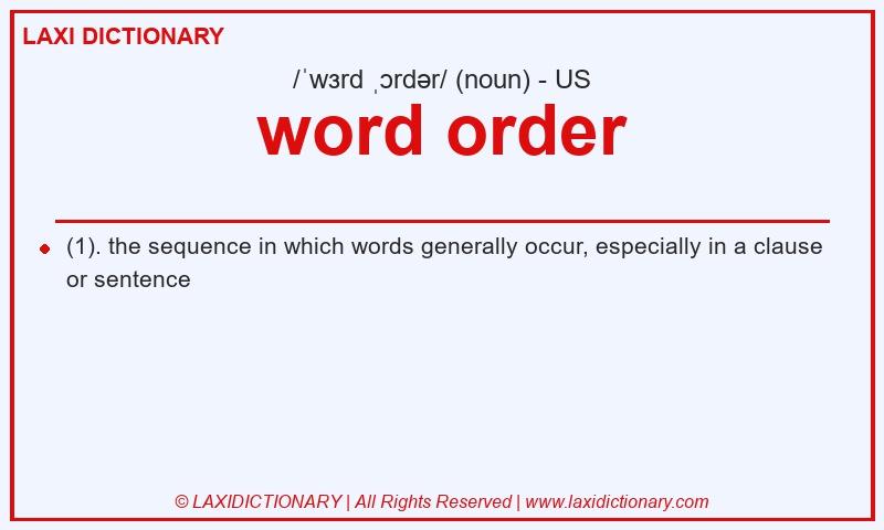 Definition word order in American English