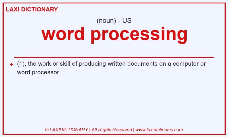 Definition word processing in American English