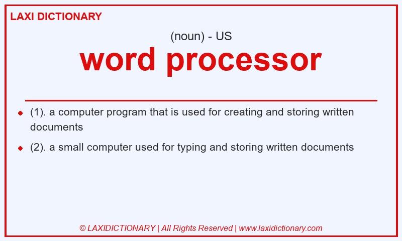 Definition word processor in American English