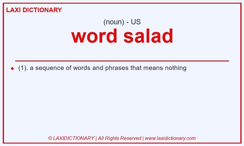 Definition word salad in American English