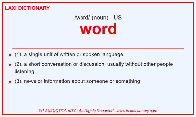 Definition word in American English