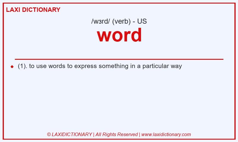 Definition word in American English