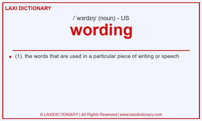 Definition wording in American English