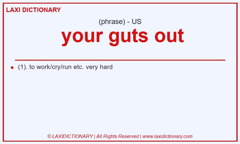 Definition  your guts out in American English