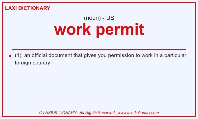 Definition work permit in American English