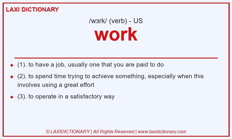 Definition work in American English