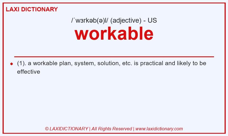 Definition workable in American English