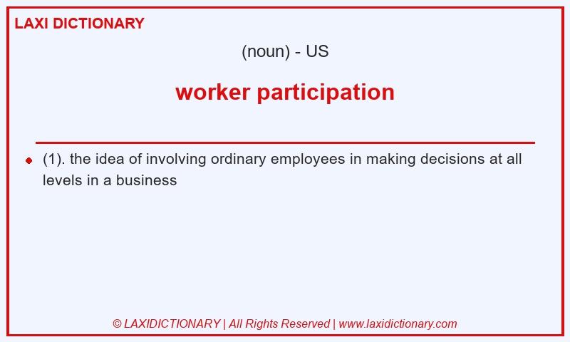 Definition worker participation in American English