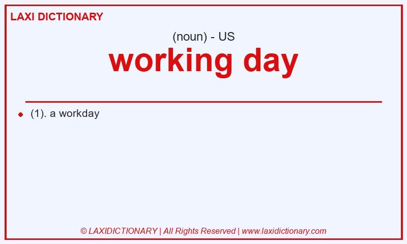 Definition working day in American English